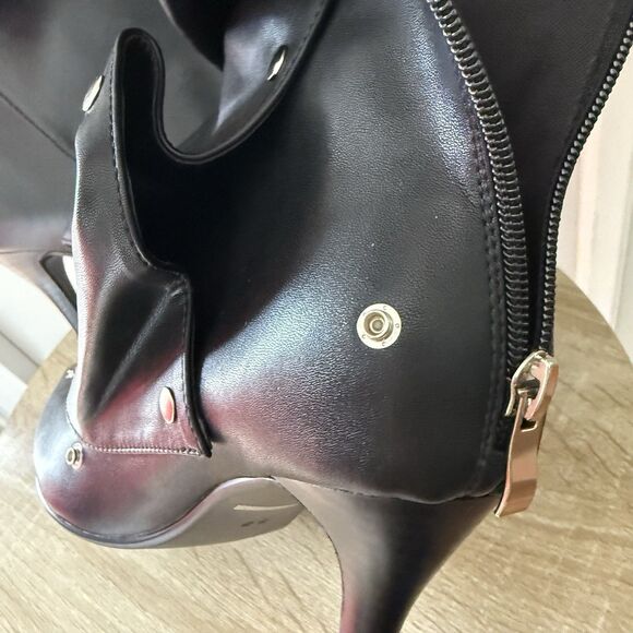 Eusibb Slouch Pointed Toe Knee High Boots Stiletto 8.5 Heel Pull On Convertible - Picture 9 of 17